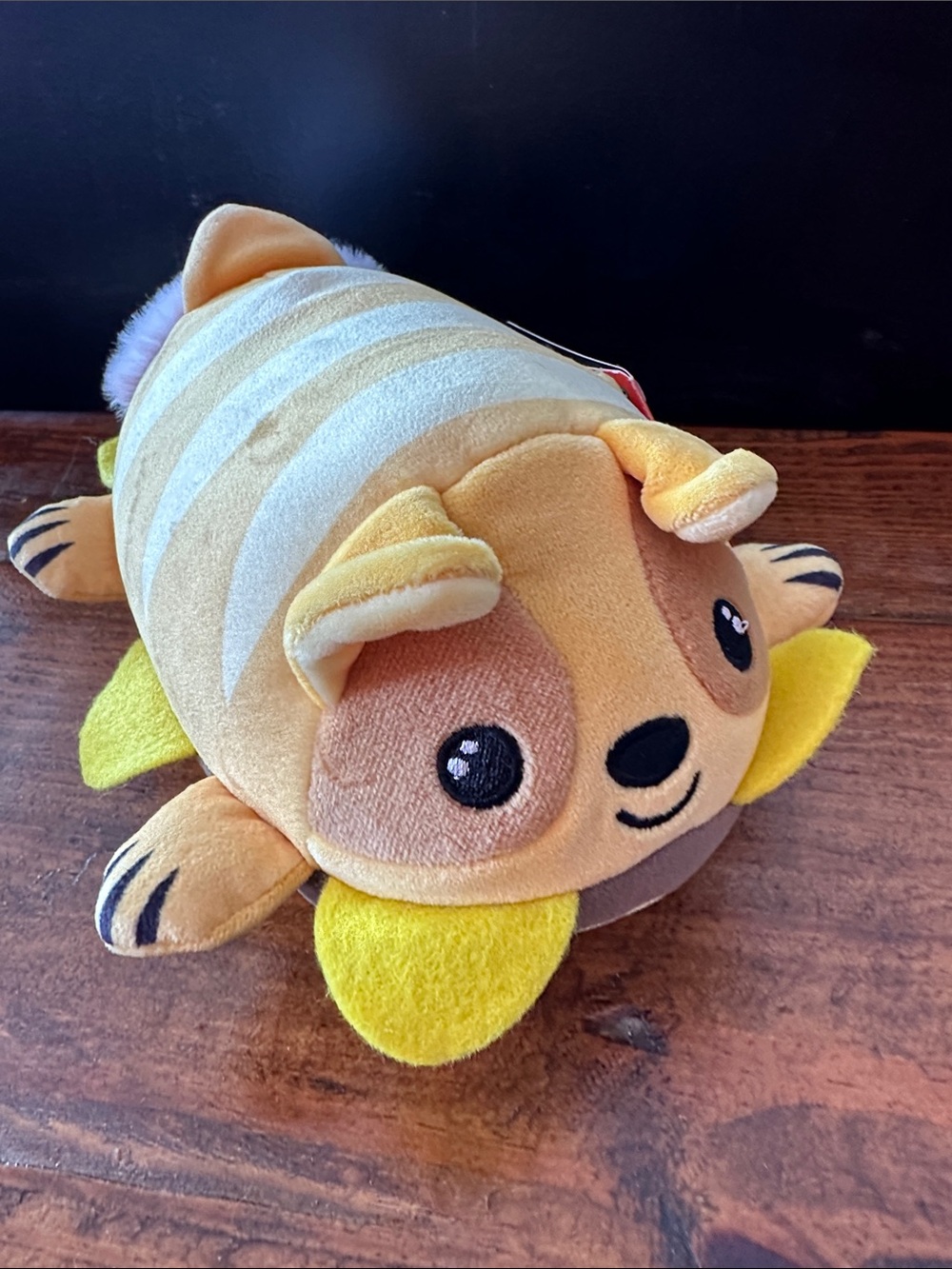 Cute Yellow Striped Plush Animal Pillow